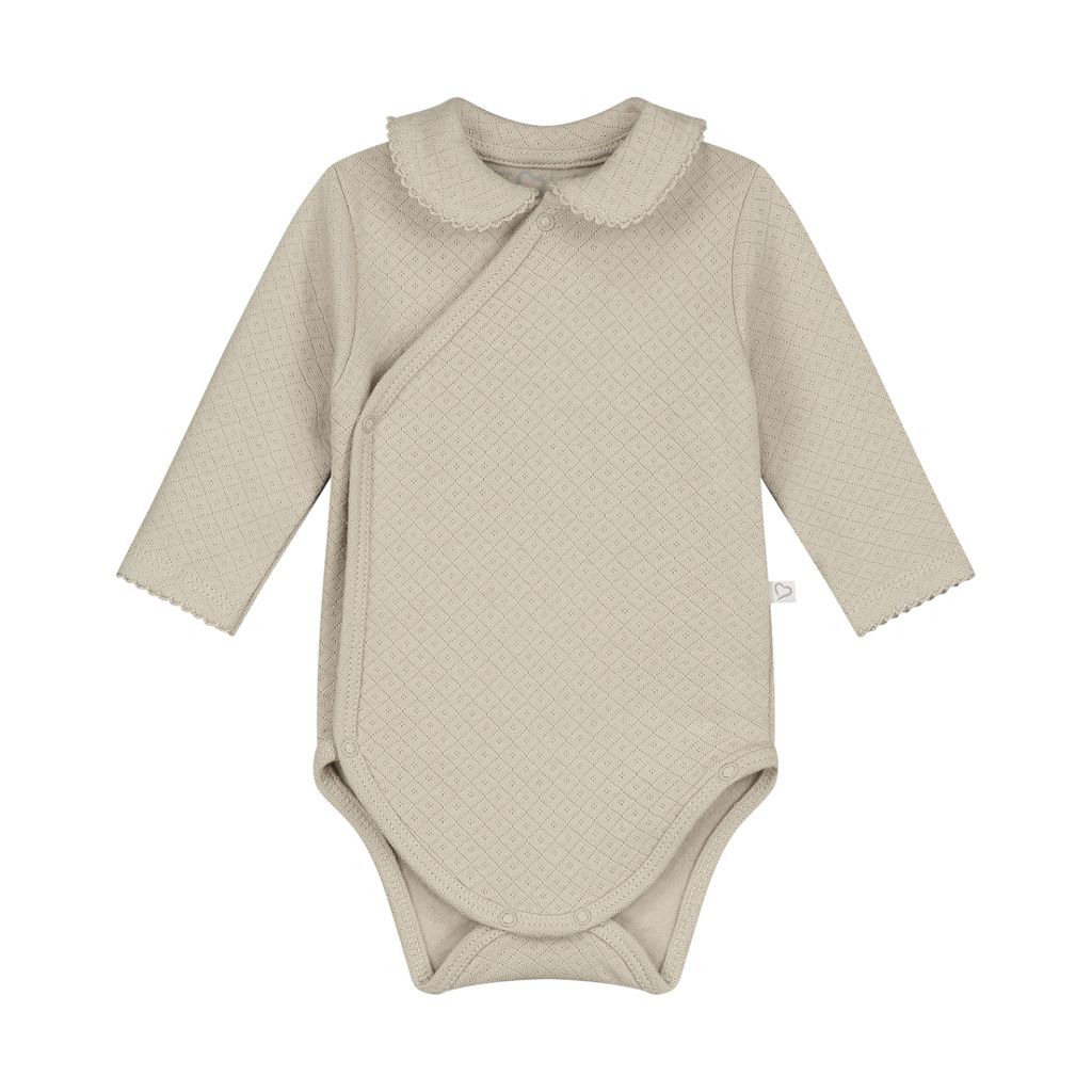 Mats & Merthe Charlotte Wickelbody Langarm Light Brown 1 Mnd | Baby Markenkleidung