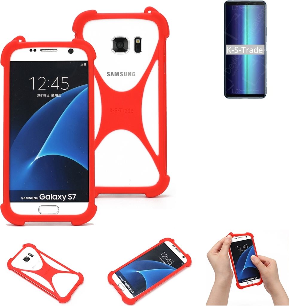 K-S-Trade Handy-Hülle kompatibel mit Sony Xperia 8 Lite Schutz-Hülle Bumper Silikon Schutz Hülle Cover Case Silikoncase Silikonbumper TPU Softcase