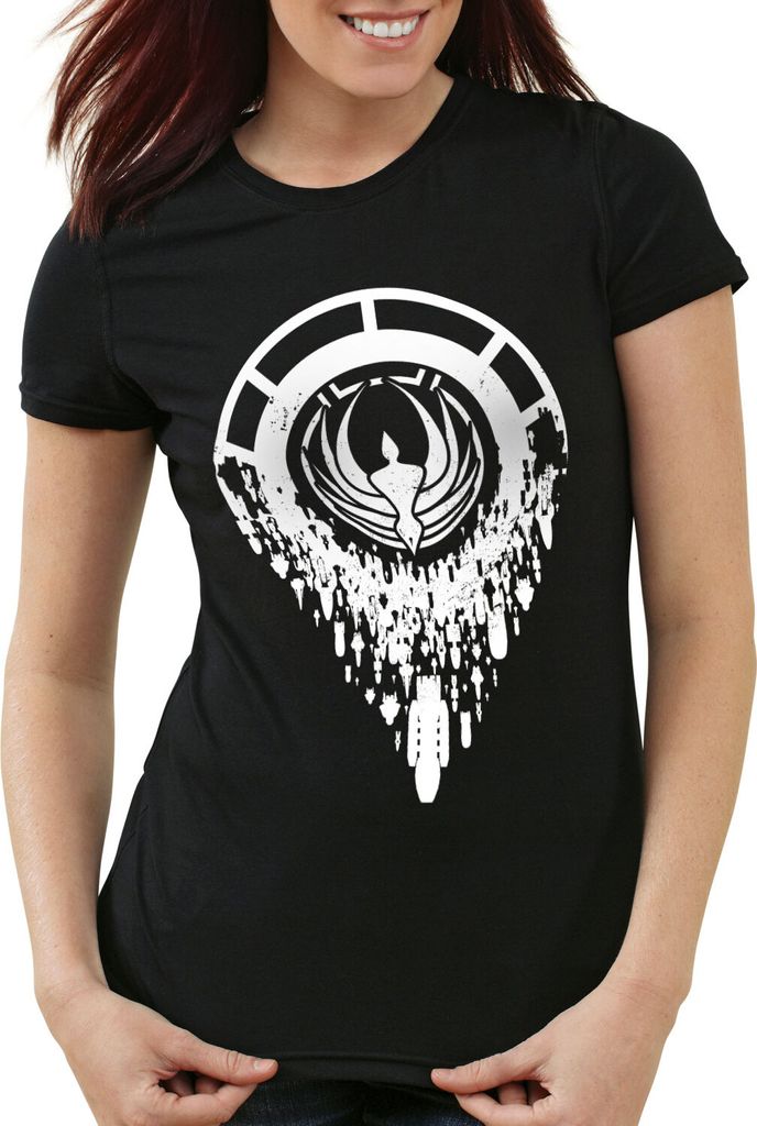 style3 Battlestar Übermacht Damen T-Shirt galactica raumschiff, Farbe:Schwarz, Größe:S
