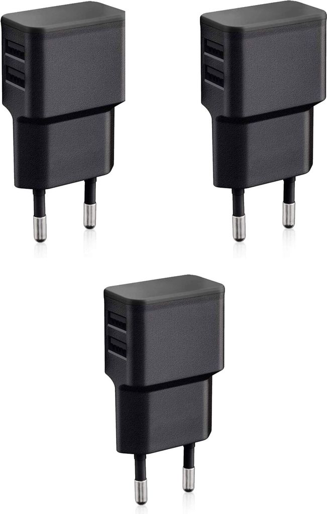 Wicked Chili 3er Set Dual USB Ladegerät 12W / 2400mA Pro Series Universal Netzteil geeignet für Handy, Watch, Powerbank und Bluetooth Speaker, 2-...