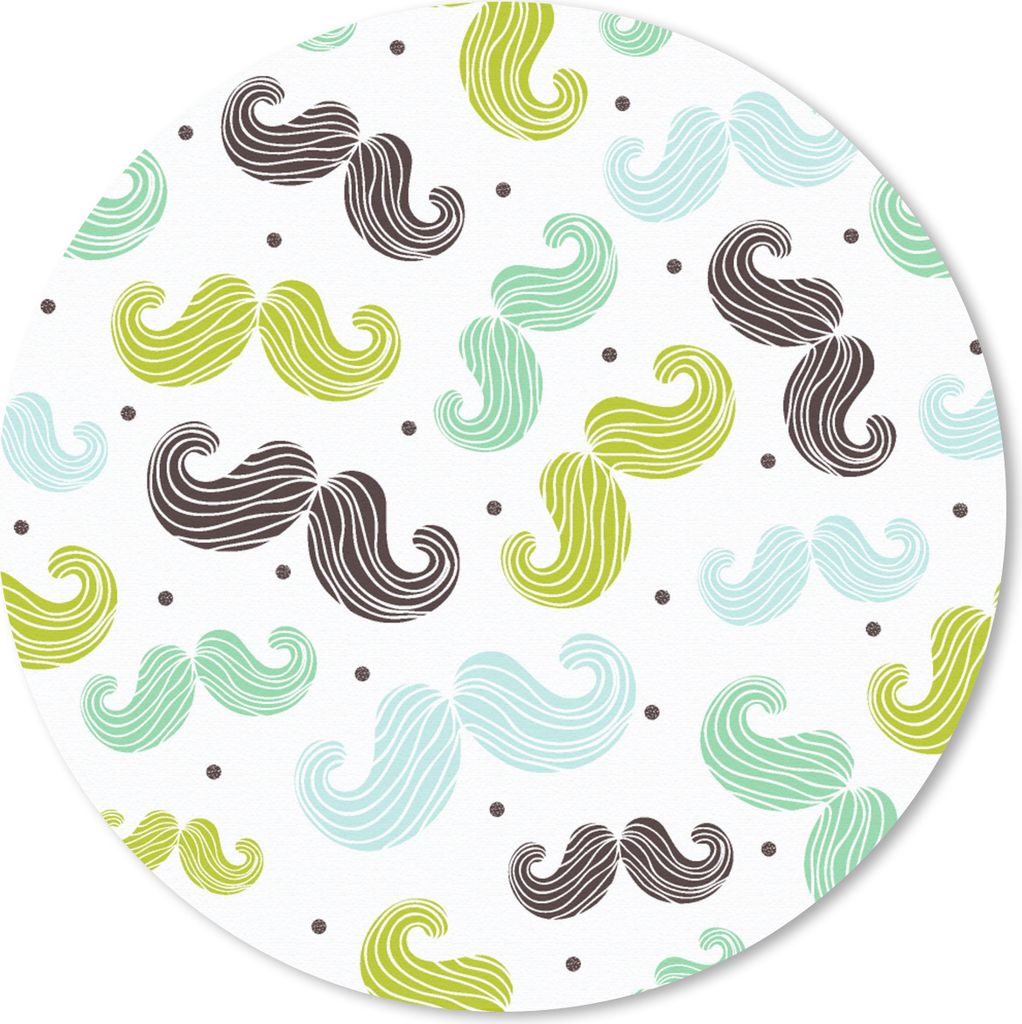 MuchoWow Mauspad Mousepad Muster - Schnurrbart - Farben - Jungen - Kinder - Kleiner Junge 30x30 cm - Mousepads - Maus Mat - Pad - Mausunterlage -...