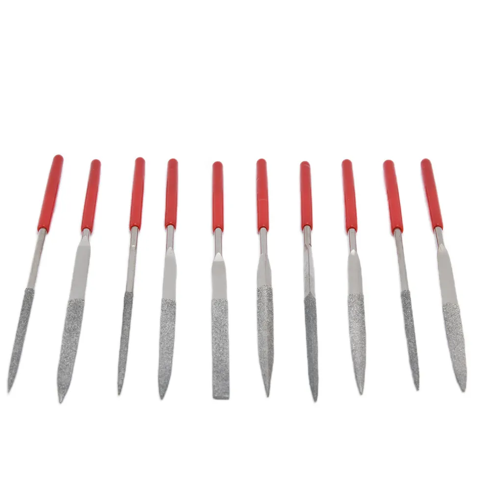 10Pcs Set di lime ad ago temprato robusto durevole manico comodo lime per gioielli (3x140mm) - 1