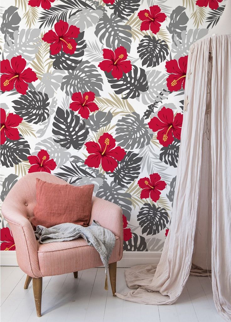 Coloray Fototapete 152x104 cm Latextapete Magicstick - Hibiscus-Variation Floral.