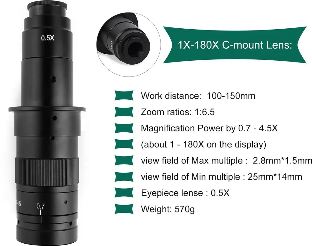 Microscope électronique HDMI professionnel 180x pour inspection PCB - 6