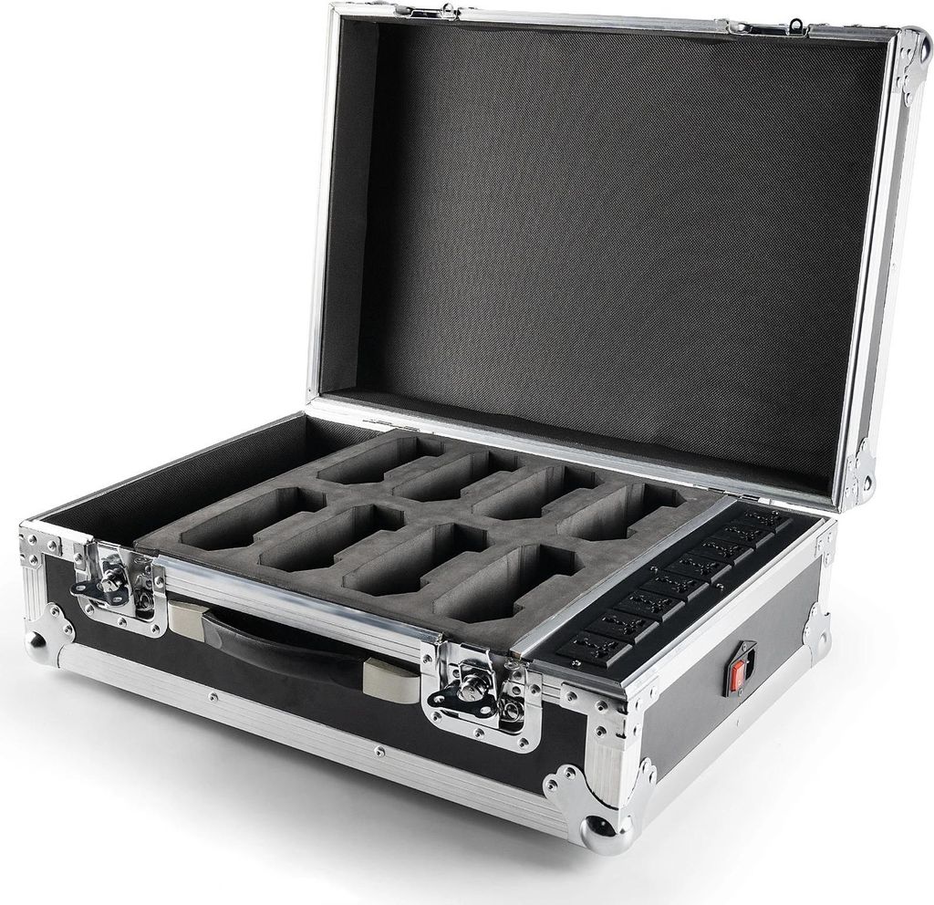 Flightcase - Transportkoffer - Für 8 APP-gesteuerte Akku-PAR-Scheinwerfer - Bühne & DJ - 62×45,5×26,5 cm - 10,75 kg