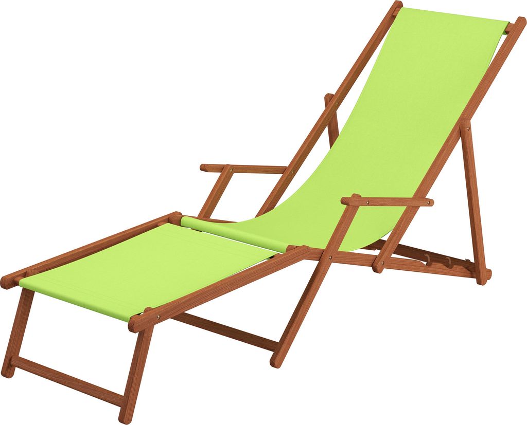 Sonnenliege Liegestuhl pistazie Fußteil Kissen Gartenliege Holz Strandstuhl Gartenmöbel 10-306FKH