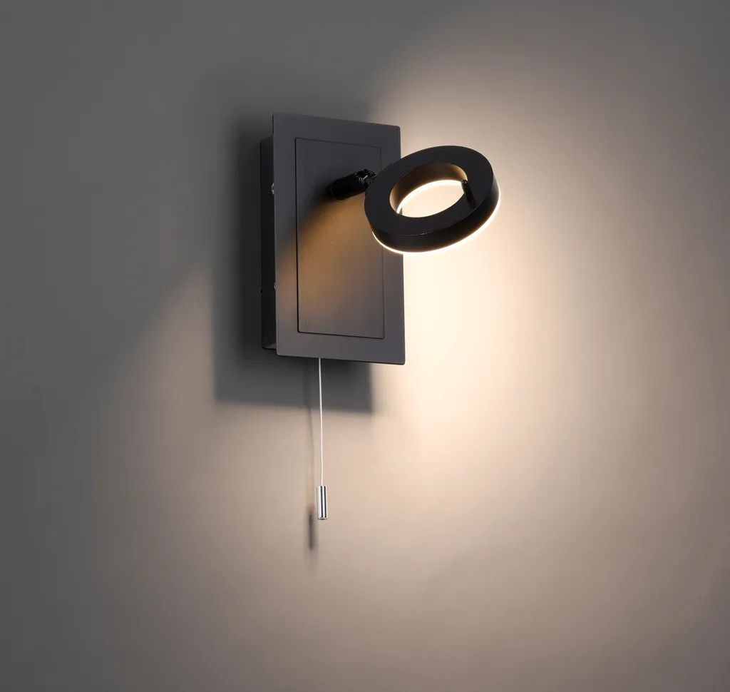Éclairage de chevet LED anthracite avec interrupteur - Applique 13 x 19