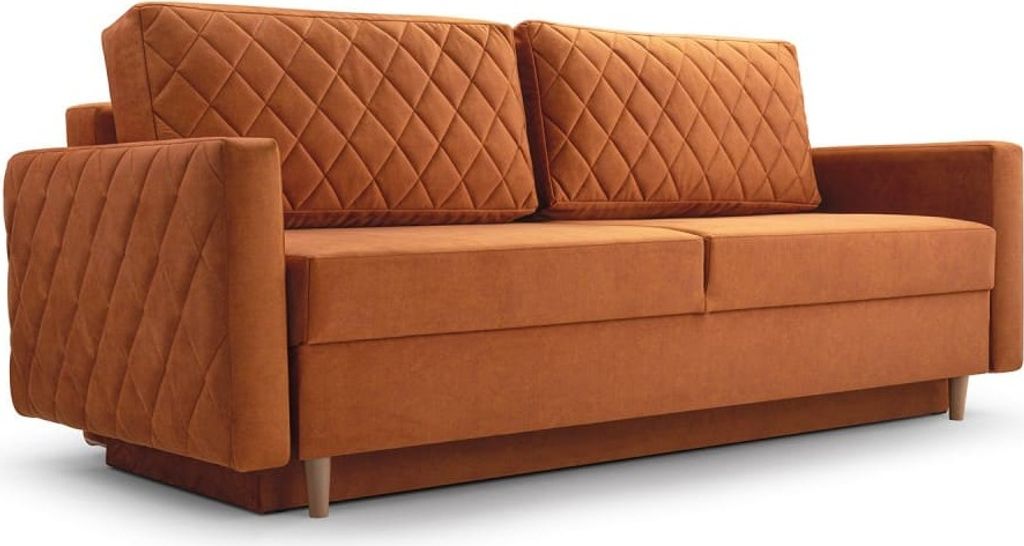Schlafsofa Sofa mit Schlaffunktion und Bettkasten Couch für Wohnzimmer Polstersofa Sofagarnitur Wohnlandschaft mit Bettfunktion - 215x100x94 cm NO...