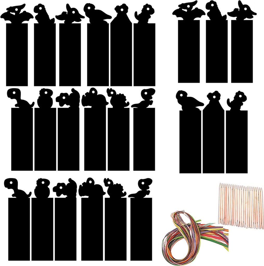 Set Kratzpapierkarte, handgeschriebenes Band, Schlüsselband mit Holzstift, DIY, keine Farbe erforderlich, Kratzpapier, Kinderkunst, Lesezeichen, H...