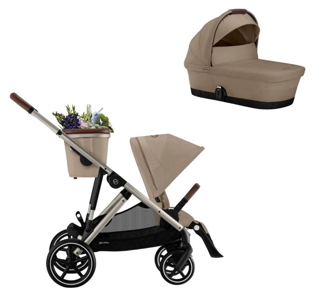 Cybex Gazelle S LUX Travel System - Ease Plus M, Farbe:Almond Beige / Taupe