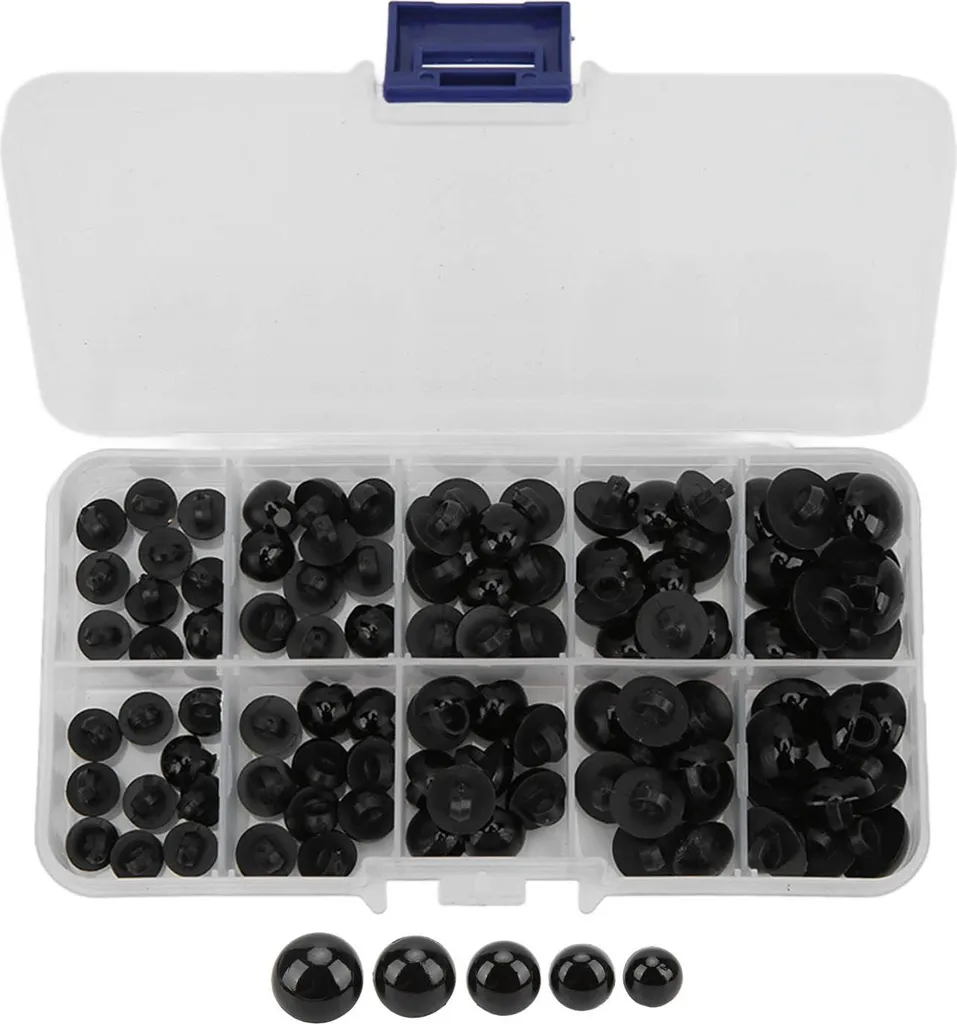 100 pezzi di occhi di sicurezza di varie dimensioni, pratica resina, durevole, robusta, di ampia applicazione, bottoni artigianali