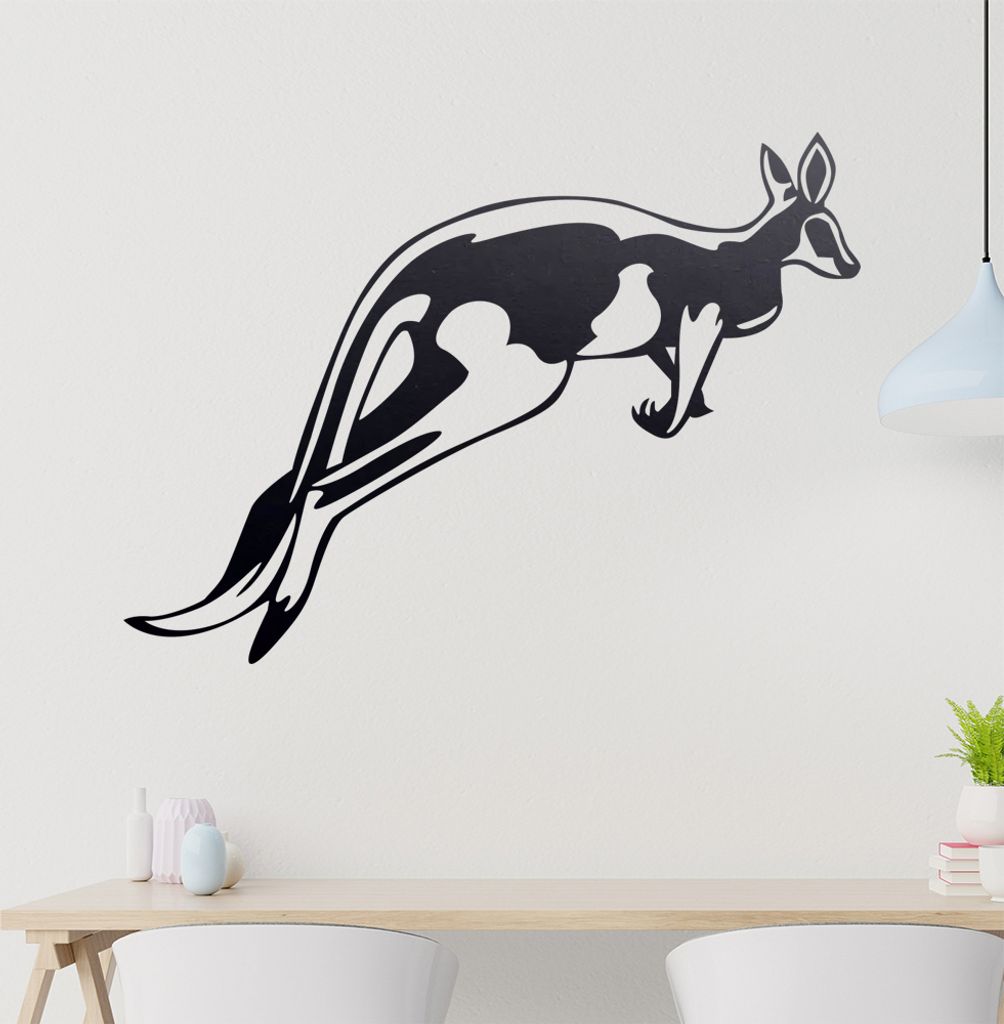 Känguru Wandtattoo in 6 Größen - Wandaufkleber Wall Sticker - Dekoration, Küche, Wohnzimmer, Schlafzimmer, Badezimmer