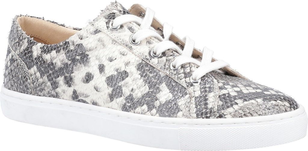 Hush Puppies - Damen Schuhe "Tessa", Schlangenmuster, Leder FS7695 (40,5 EU) (Grau/Weiß)