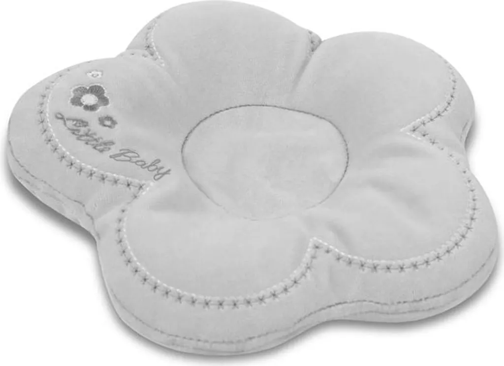 Coussin bébé FLOR 30x25 gris idéal pour la poussette et le lit d'enfant