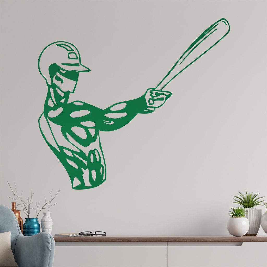Baseball Spieler Wandtattoo in 6 Größen - Wandaufkleber Wall Sticker - Dekoration, Küche, Wohnzimmer, Schlafzimmer, Badezimmer
