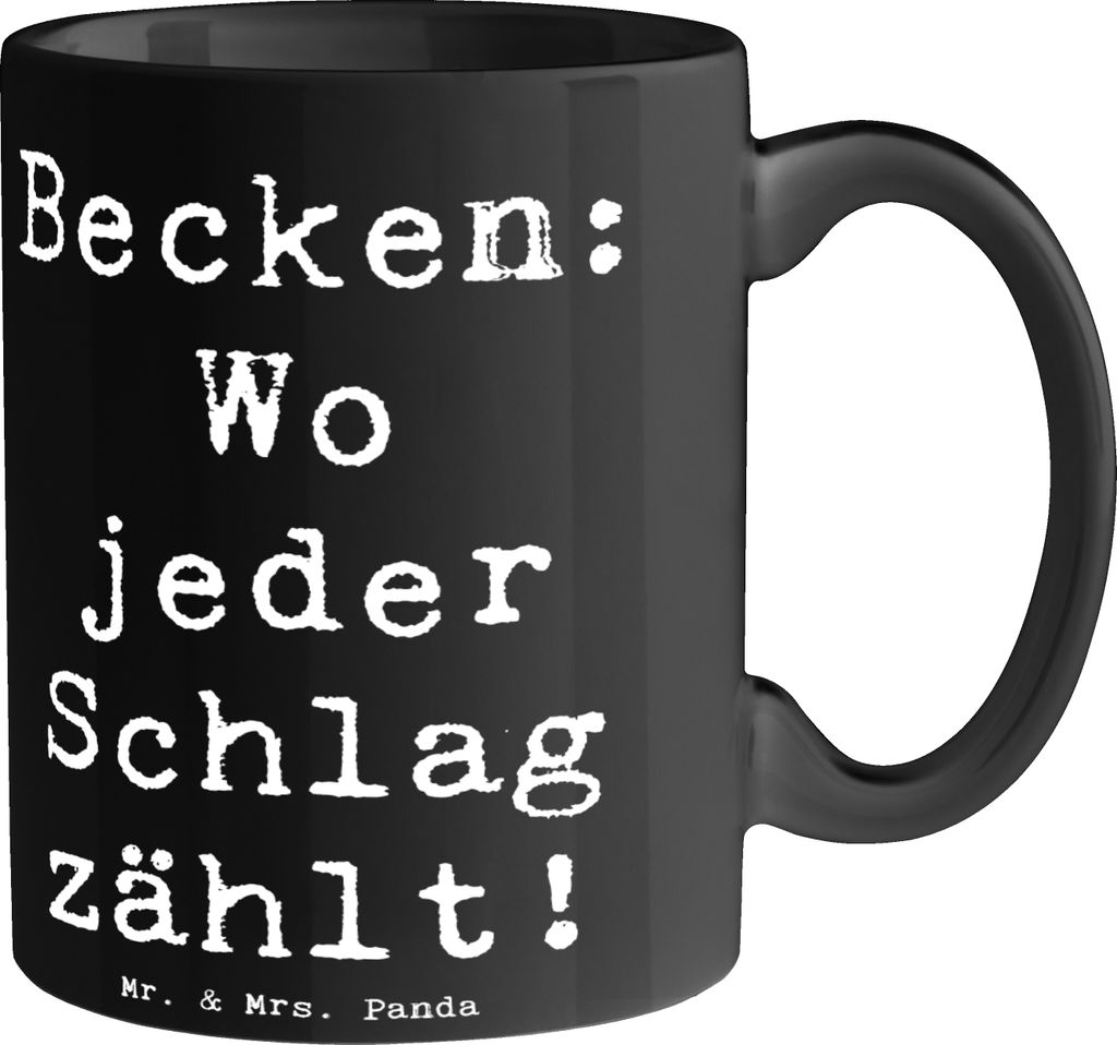Mr. & Mrs. Panda Kaffeetasse Spruch Becken - Schwarz - Geschenk, Instrument, Tasse, Leidenschaft, Musiker, Pott, Timing, Lernen, Becher, Musik, mit...