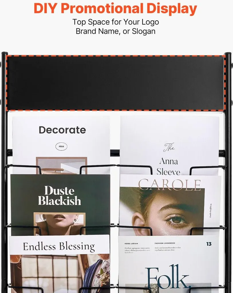 Présentoir à brochures 20 compartiments en métal noir pour salons pro - 5