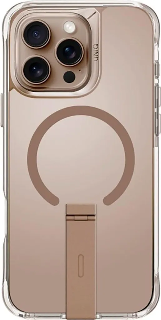 Custodia Uniq Eleva iPhone 16 Pro Oro Taupe con Supporto Verticale - 2