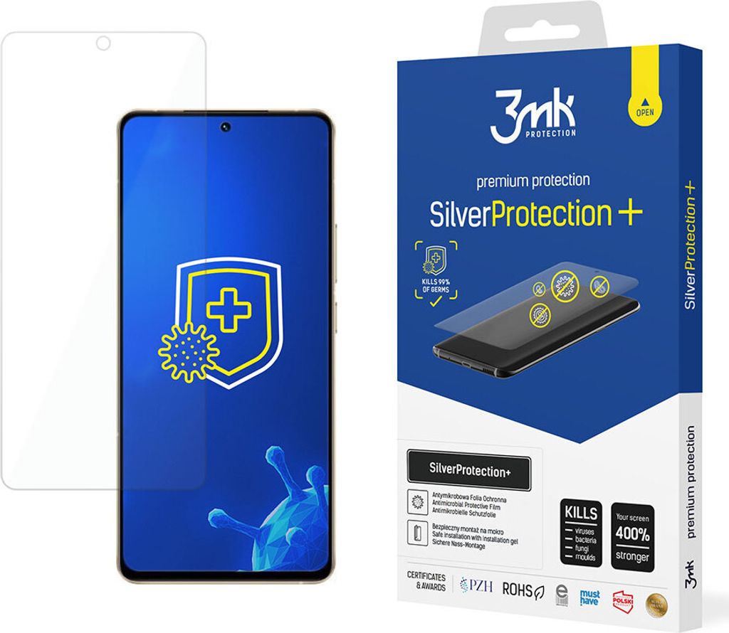 3mk Display Antimikrobielle Schutzfolie SilverProtection+ für Vivo S15 0,21mm Self-Heal