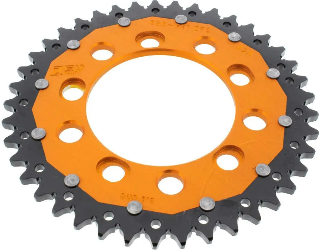 Pignon ZF 41 dents pas 525 orange noir : fin de l'usure prématurée