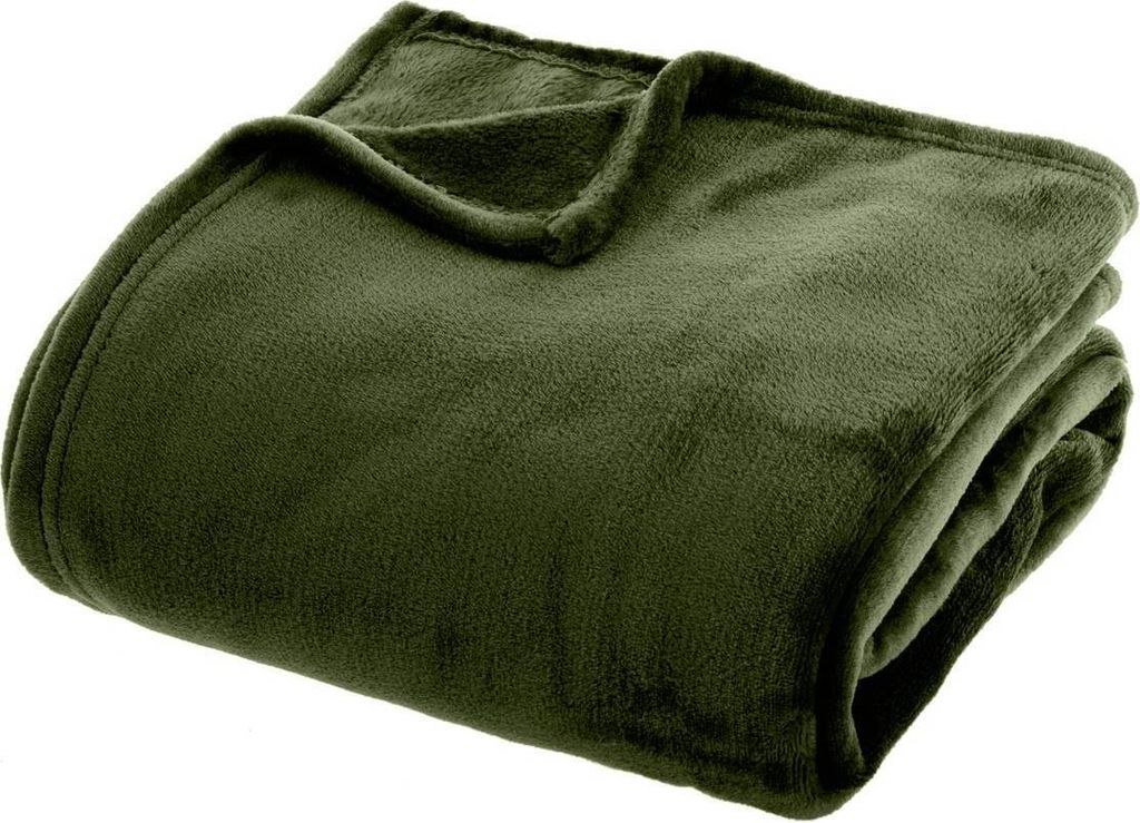 Flanellplaid khakigrün 180x230cm  - Atmosphera créateur Produktbild 