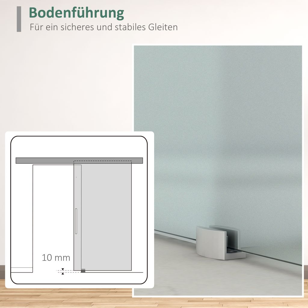HOMCOM Glasschiebetür Schiebetür Tür Zimmertür mit Produktbild 6