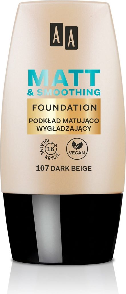 A product shot of a foundation bottle against a white background.