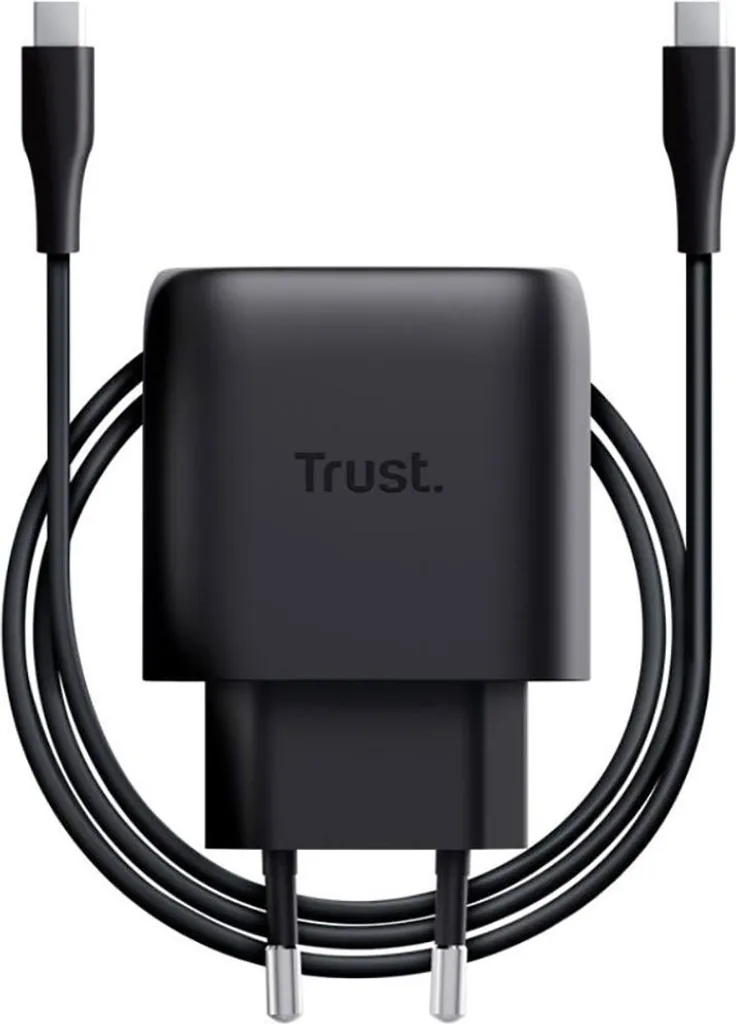 Chargeur 45W USB-C Trust Maxo Noir : Fini les Câbles Courts pour Samsung