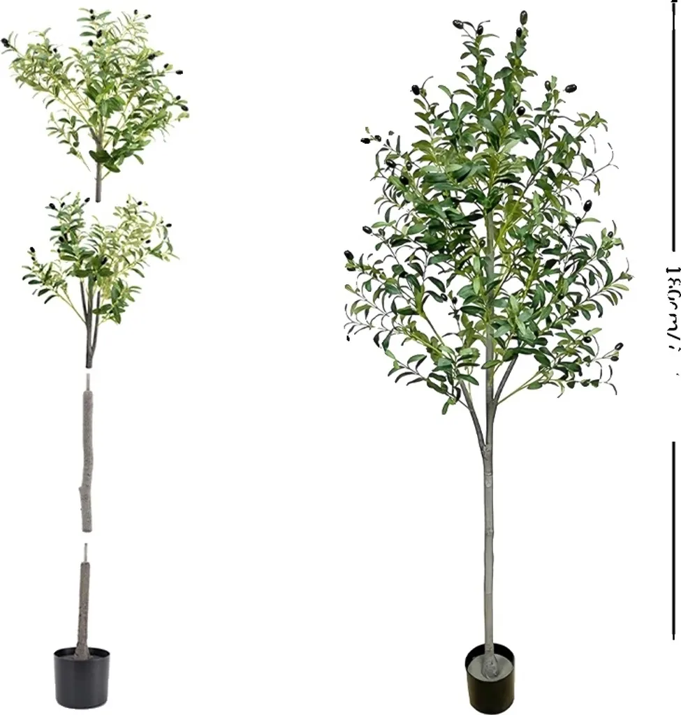 Olivier Artificiel 180cm Solution Plante Durable pour Coin Sombre