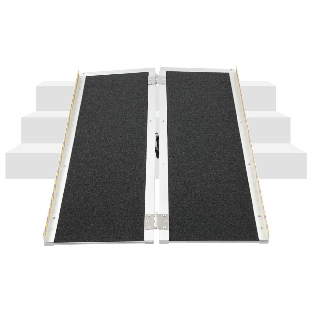 Tragbare Rollstuhlrampe für Rollstühle 72*122cm faltbare Behindertenrampe mit Griff (Max. 272kg)
