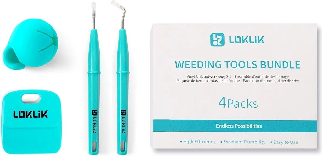 Loklik SG-GJ-0016-US-L-B2B, Weeding tool set, Metallisch, Türkis, 4 Stück(e), Vinyl, Box, 1 x Hook Weeder 1 x Straight Weeder 1 x Scrap Collector...