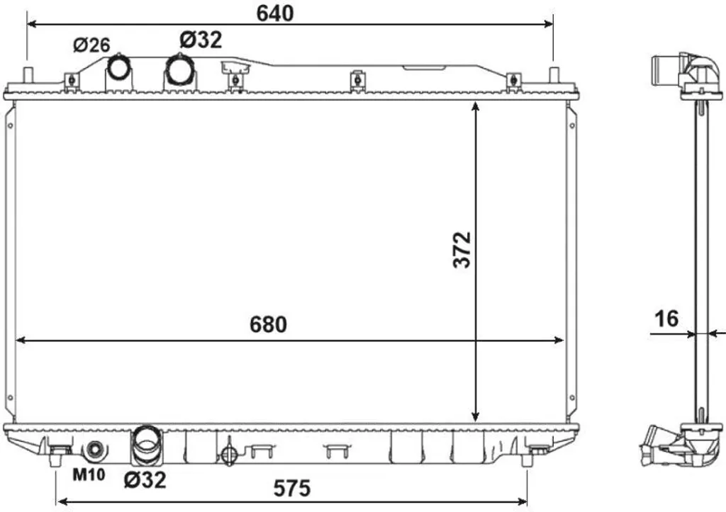 Radiateur de Refroidissement Moteur pour Honda Civic VIII Berline 1.8