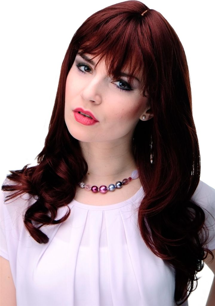 WIG ME UP Elegante Damenperücke Pony Braun Rostbraun Produktbild 