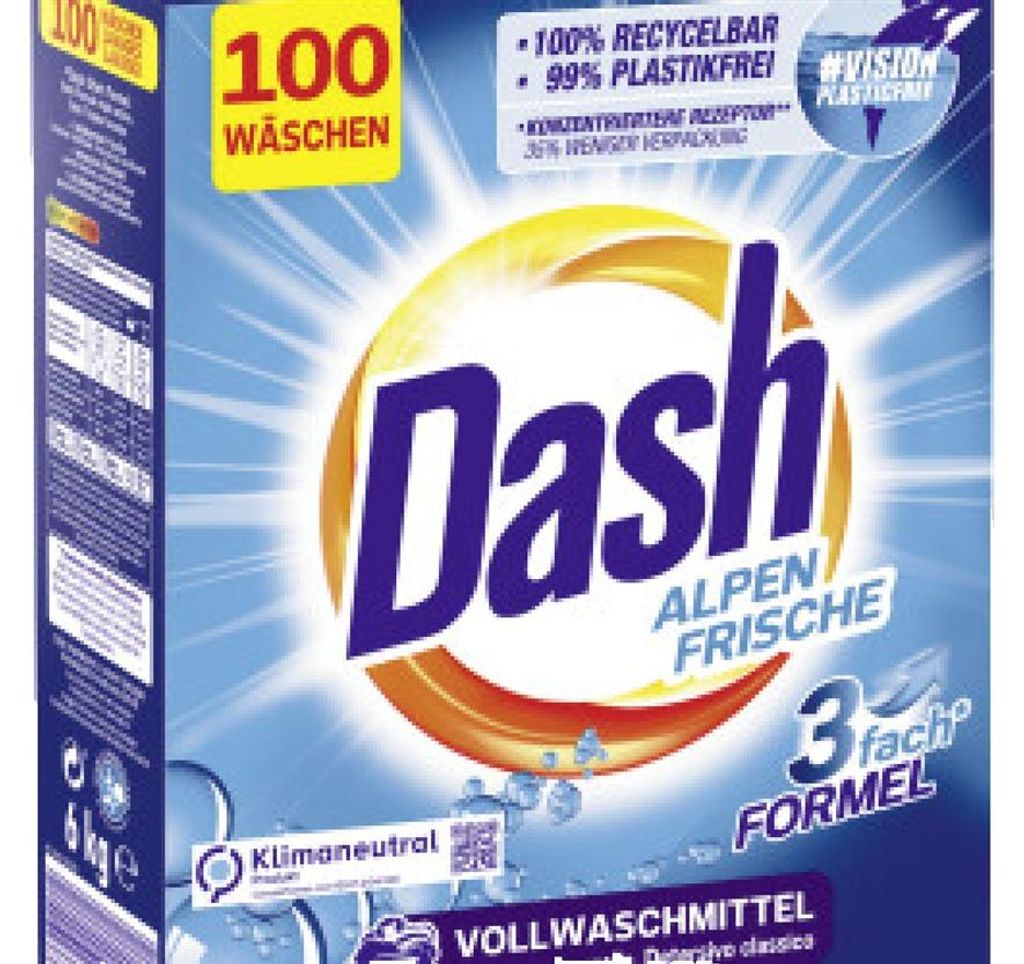Dash Alpen Frische Pulver I Waschmittel weiße Wäsche I 100 Produktbild 