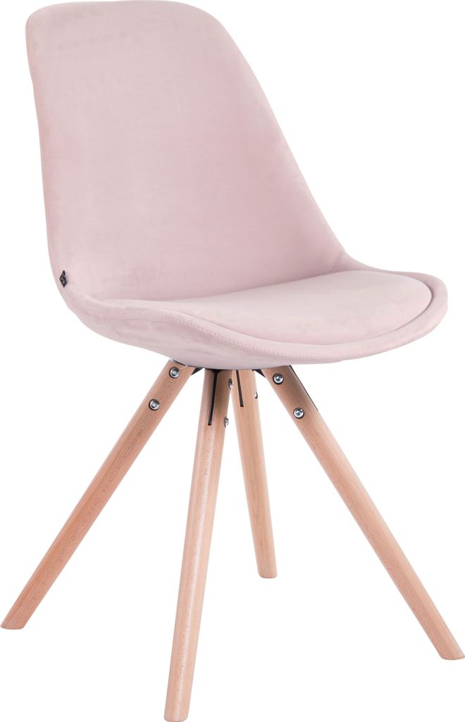 Besucherstuhl HLO-CP8 Samt Rund natura pink