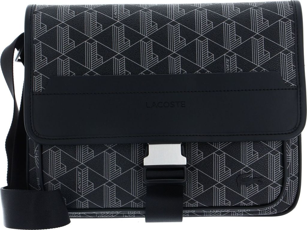 LACOSTE borsa a tracolla Messenger Bag Monogram Noir Gris Immagine del prodotto 