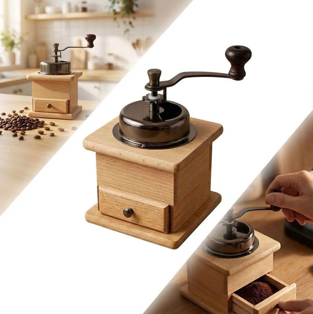 Macinino Manuale Classico In Fagioio Per Pepe E Caffè Retro Immagine del prodotto 