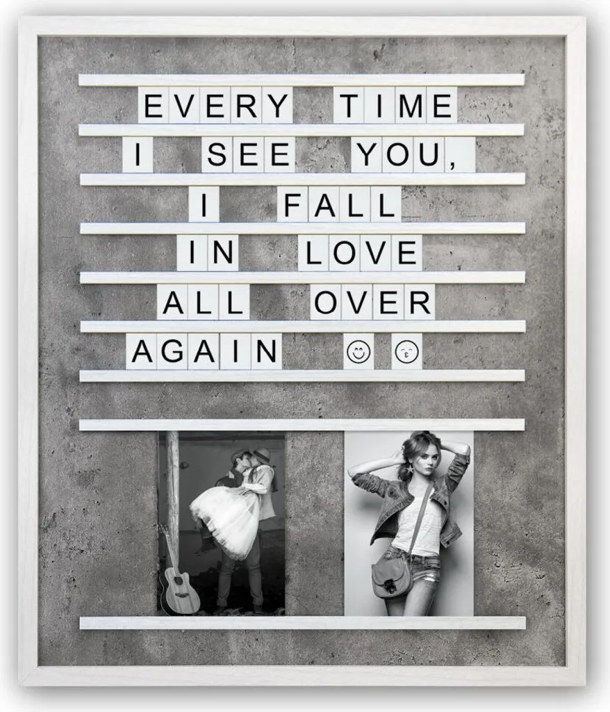 Cadre photo ZEP Roger 45x53 cm design avec lettres en bois pour salon