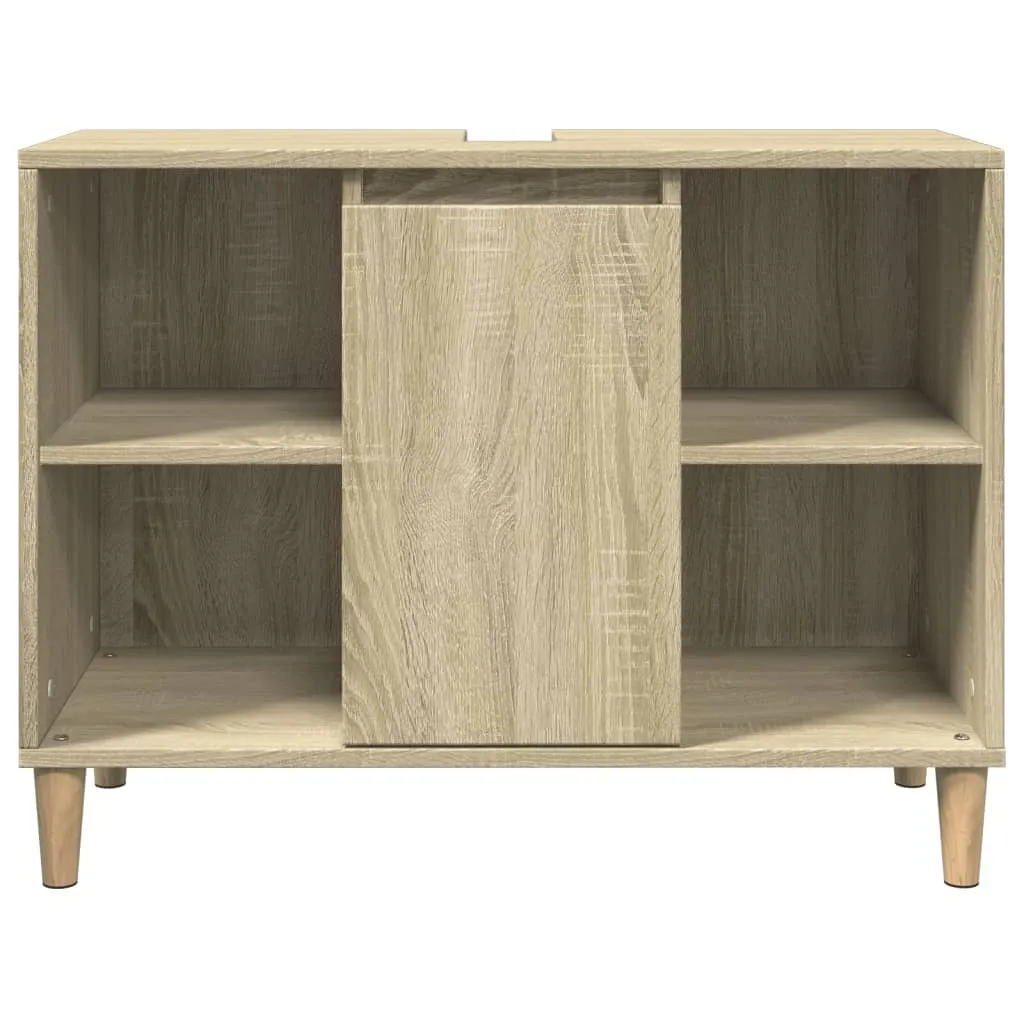 Armadietto da Bagno Rovere Sonoma 30x30x100cm Legno