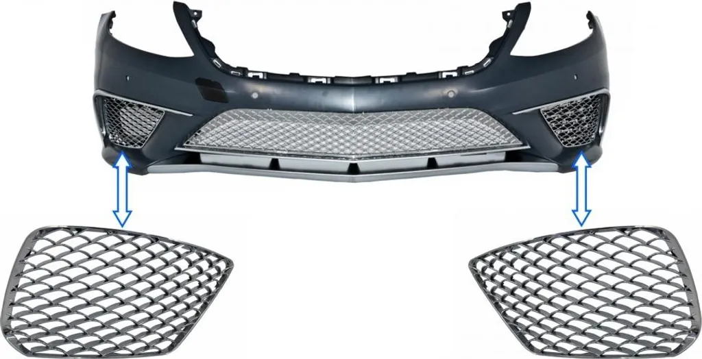 Insert Chrome Pare-chocs Avant Mercedes W222 Look S65 AMG 2013-2017