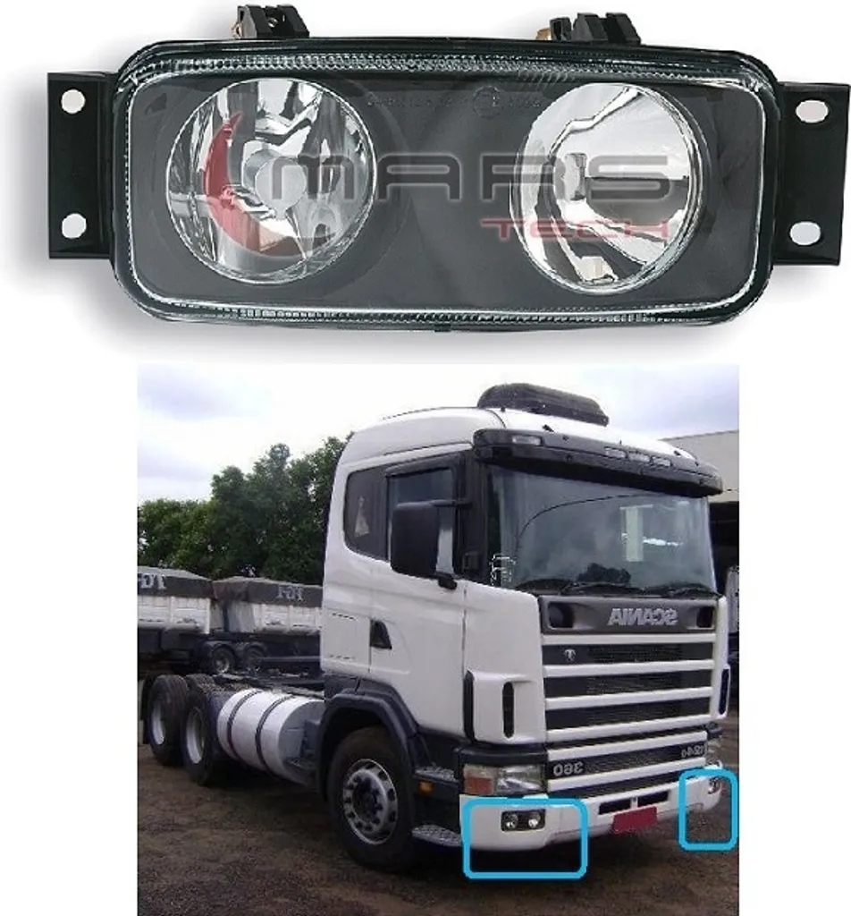 Feu antibrouillard droit robuste pour Scania Série 4, Référence 1529071 - 2