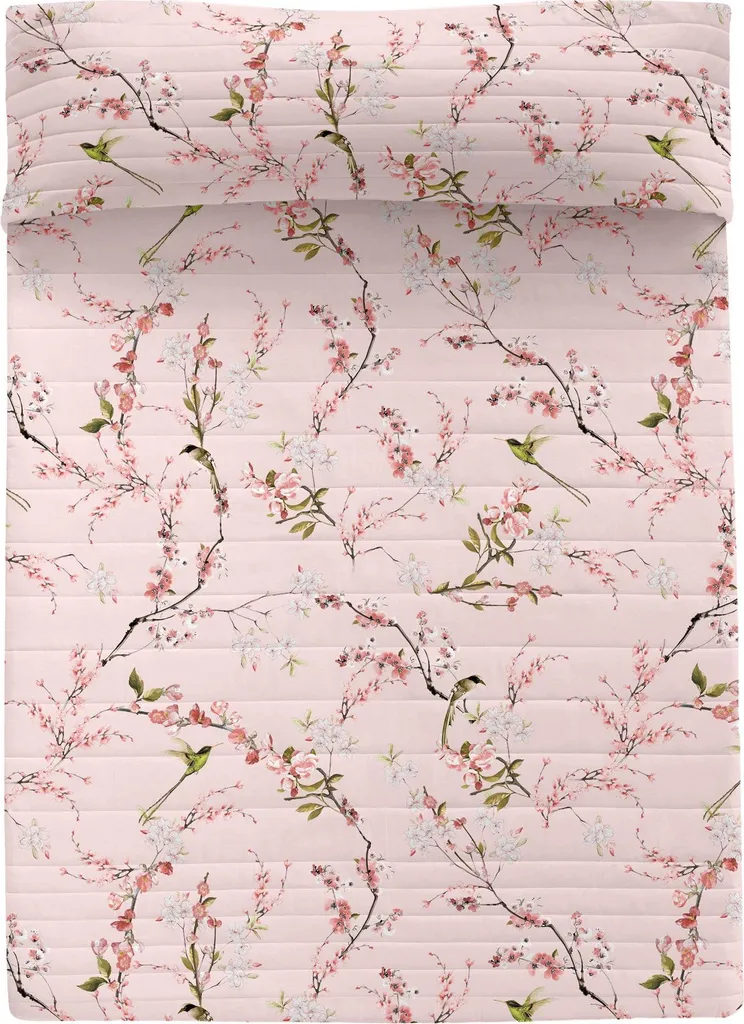 Trapunta Matrimoniale HappyFriday Chinoiserie 270x260 Rosa | Stampa HD