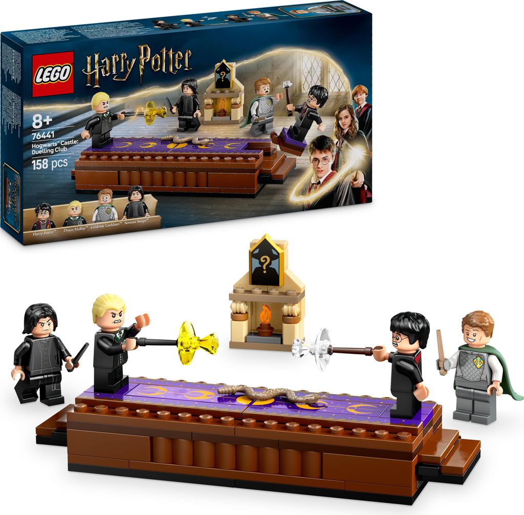 LEGO Harry Potter Schloss Hogwarts: Duellierclub, Bauset mit 4 Minifiguren inkl. Draco Malfoy, Gilderoy Lockhart & Severus Snape, Set mit Funktion ...