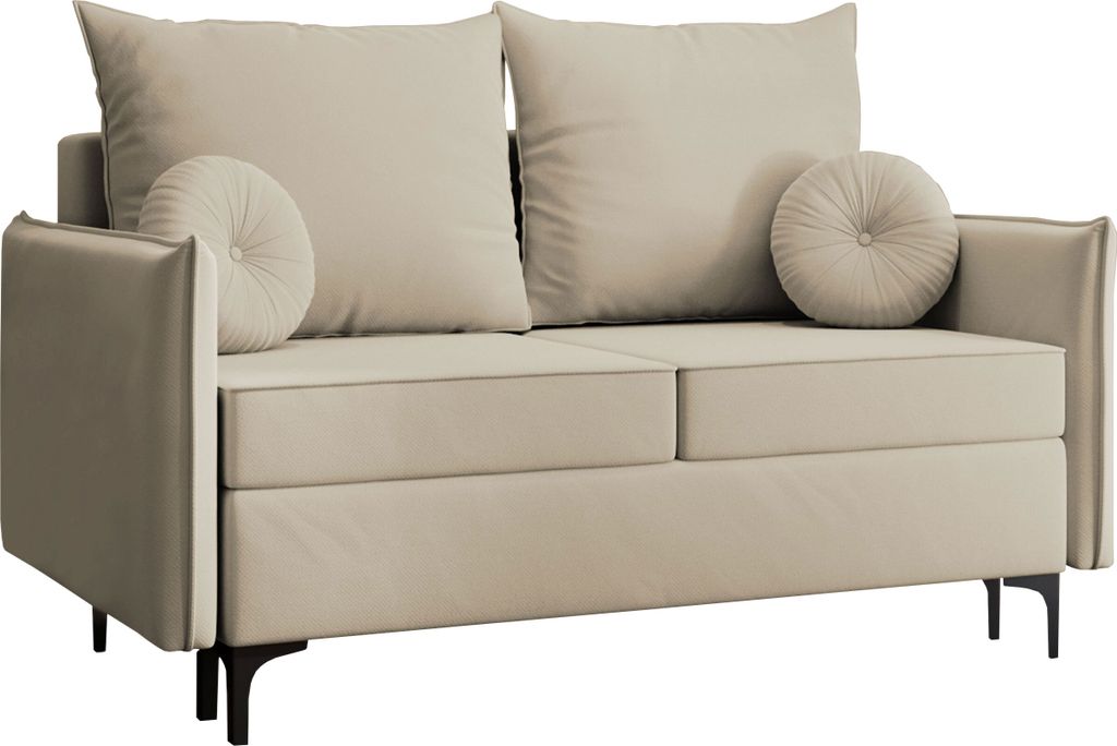 MIRJAN24 Schlafsofa Leon Small mit Schlaffunktion und Bettkasten, Polstercouch, Stilvoll Polstersofa vom Hersteller (Farbe: Manila 02)