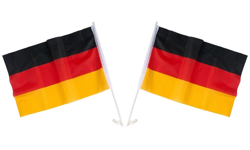 2x Auto-Deutschland-Fahne 45x30cm Autofahne Flagge Wimpel Produktbild 