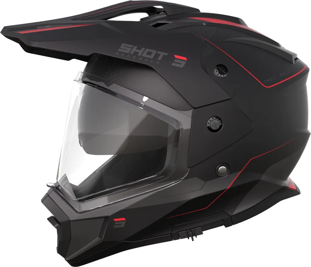 Casque Moto Cross Confortable Shot Trek Rally XL Noir Mat Anti-Choc