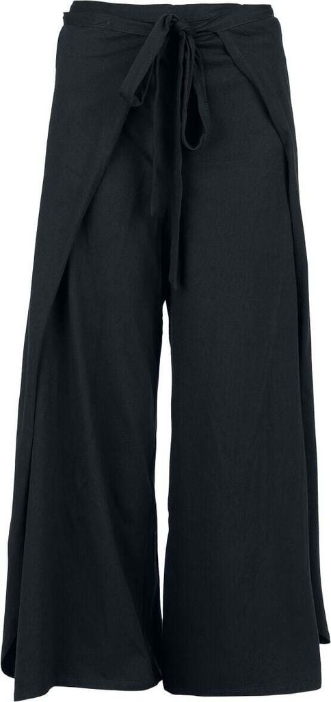 Black Premium by EMP Damen schwarze Stoffhose mit Schnürung am Bund und verdeckten Taschen S-M