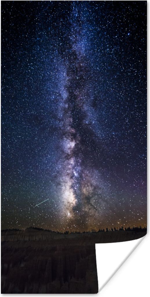 MuchoWow Poster Milchstraße am dunklen Himmel 60x120 cm - Wandschmuck