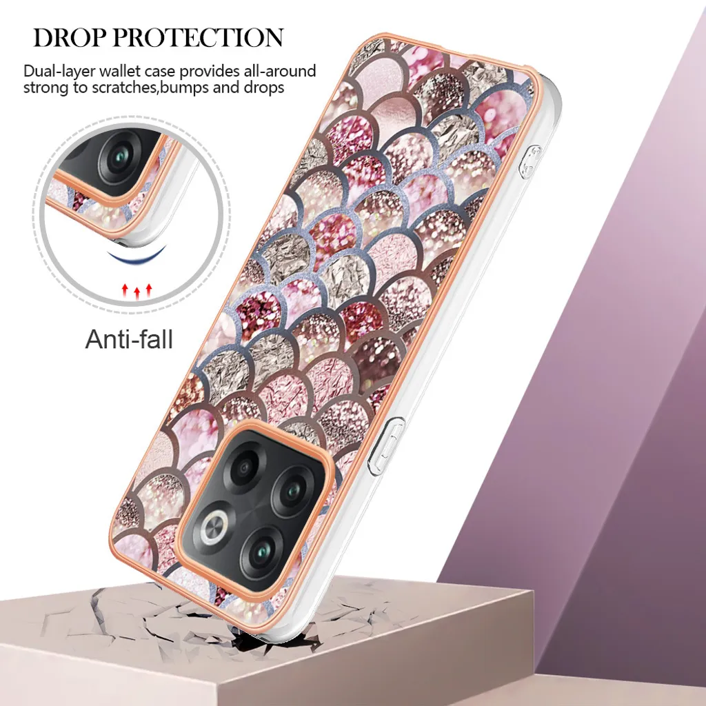 Custodia per OnePlus 10T / Ace Pro 5G, custodia in silicone TPU antiurto a fantasia Caffè - 6