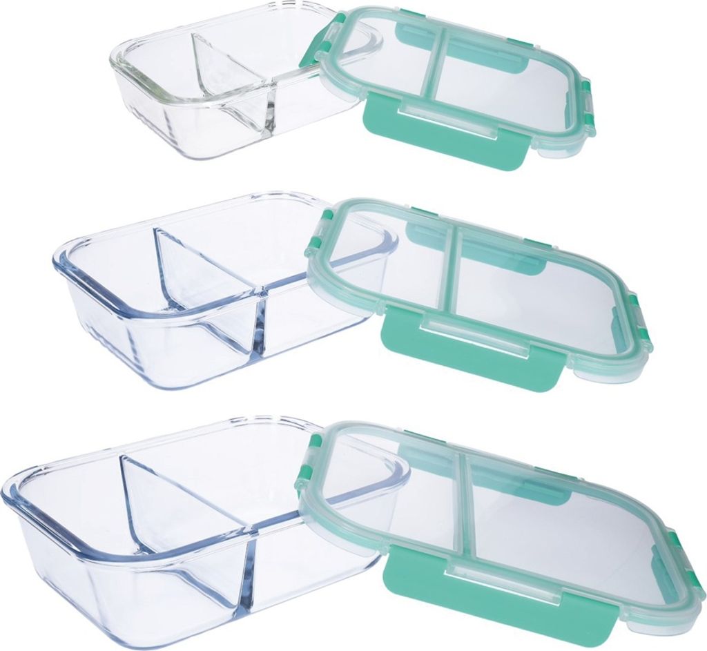 6 tlg. Glas- Frischhaltedosen Set, Klick- Deckel, Gefrier Produktbild 3